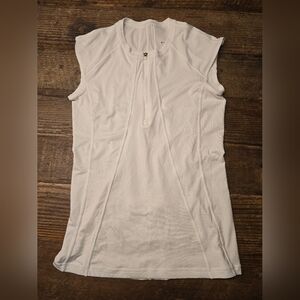 Athleta White Sleeveless Women's 1/4 Zip Top Size Small